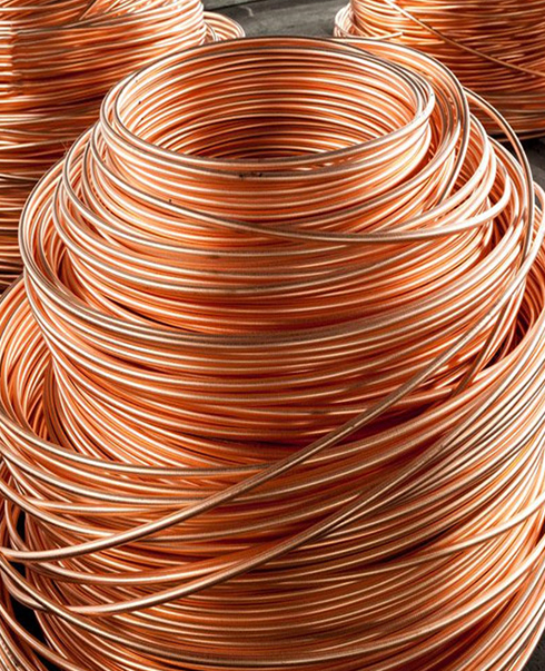 Coiled copper wire